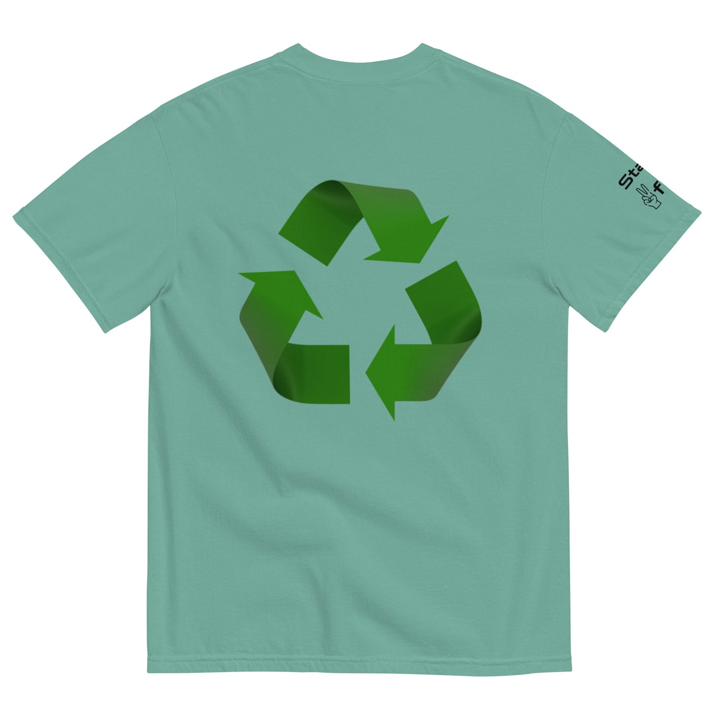 Unisex Red Cotton American/Canadian Flag Unison  garment-dyed heavyweight Peaceful t-shirt S-4XL