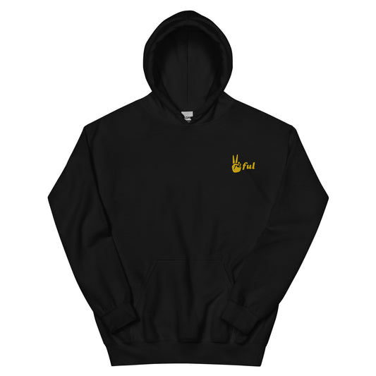 Peaceful Yellow Embroidered Unisex Hoodie