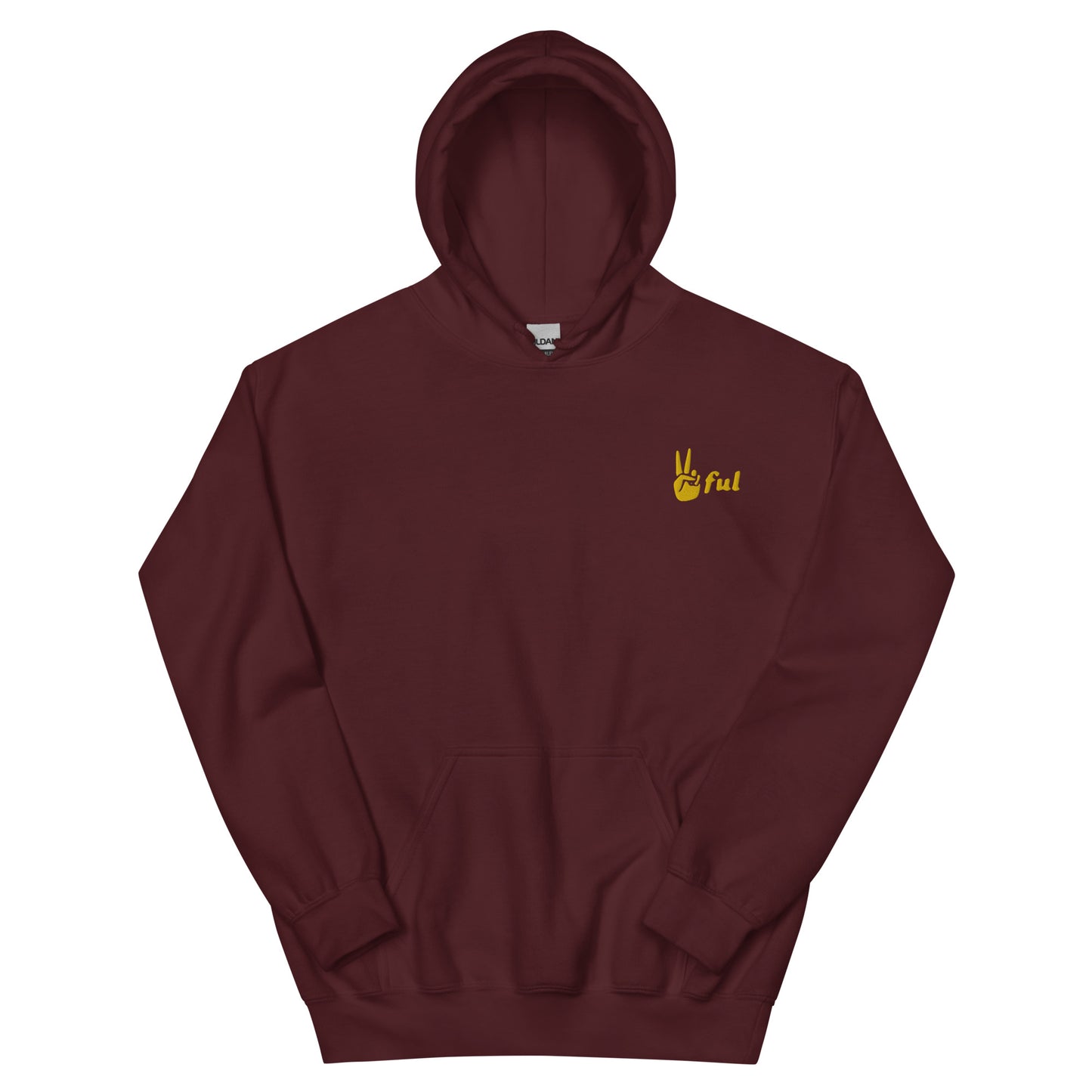 Peaceful Yellow Embroidered Unisex Hoodie
