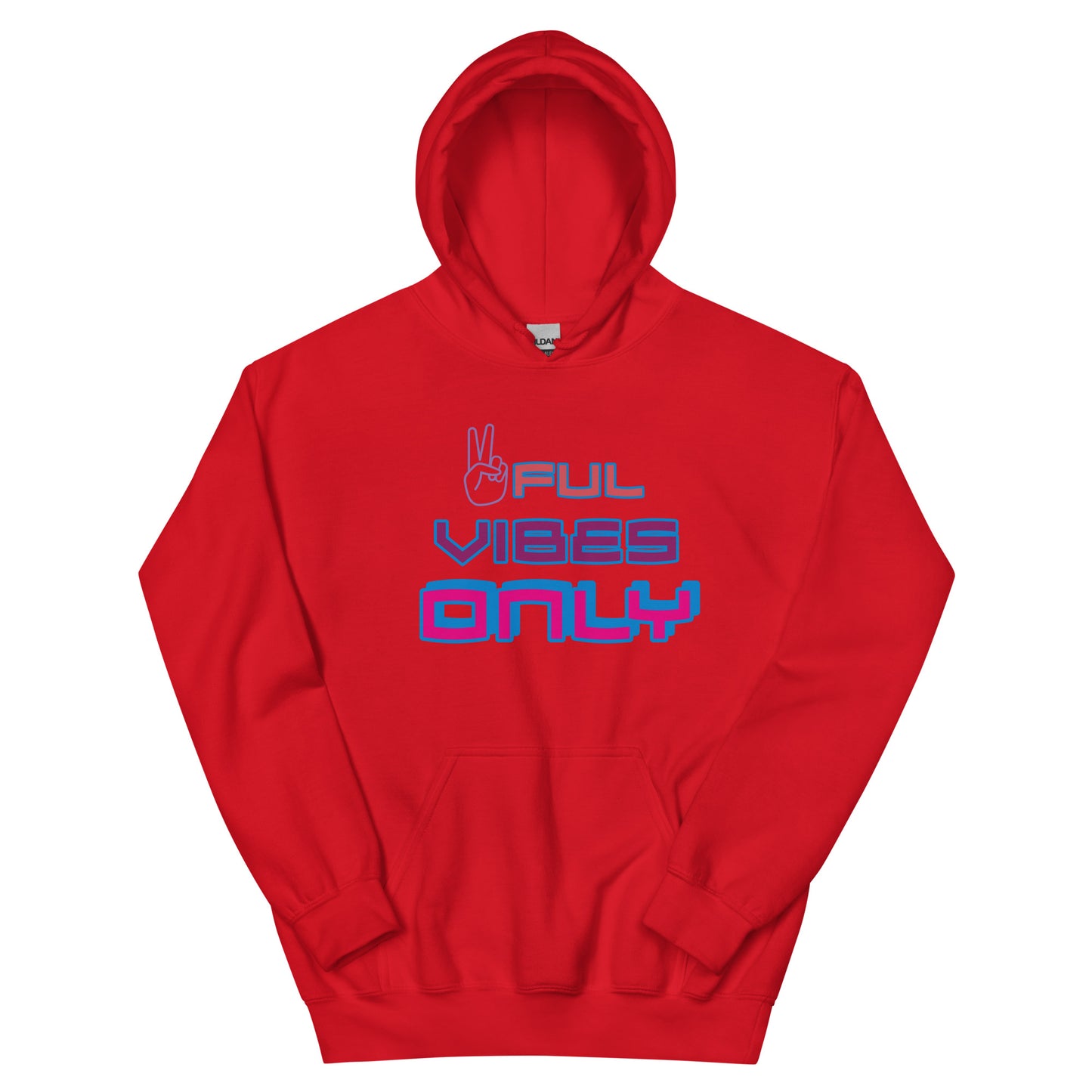 Peaceful Vibes Only (Blue and Purple Lettering) Unisex Hoodie
