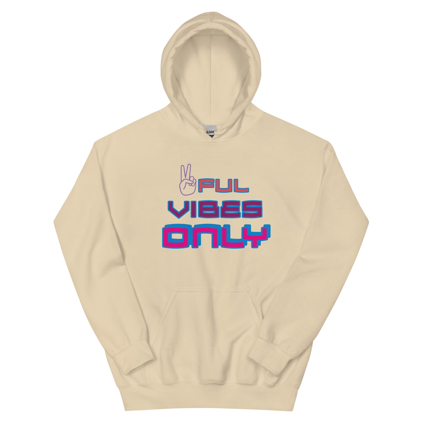 Peaceful Vibes Only (Blue and Purple Lettering) Unisex Hoodie