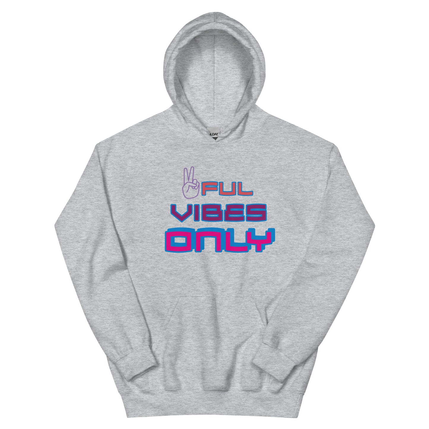 Peaceful Vibes Only (Blue and Purple Lettering) Unisex Hoodie