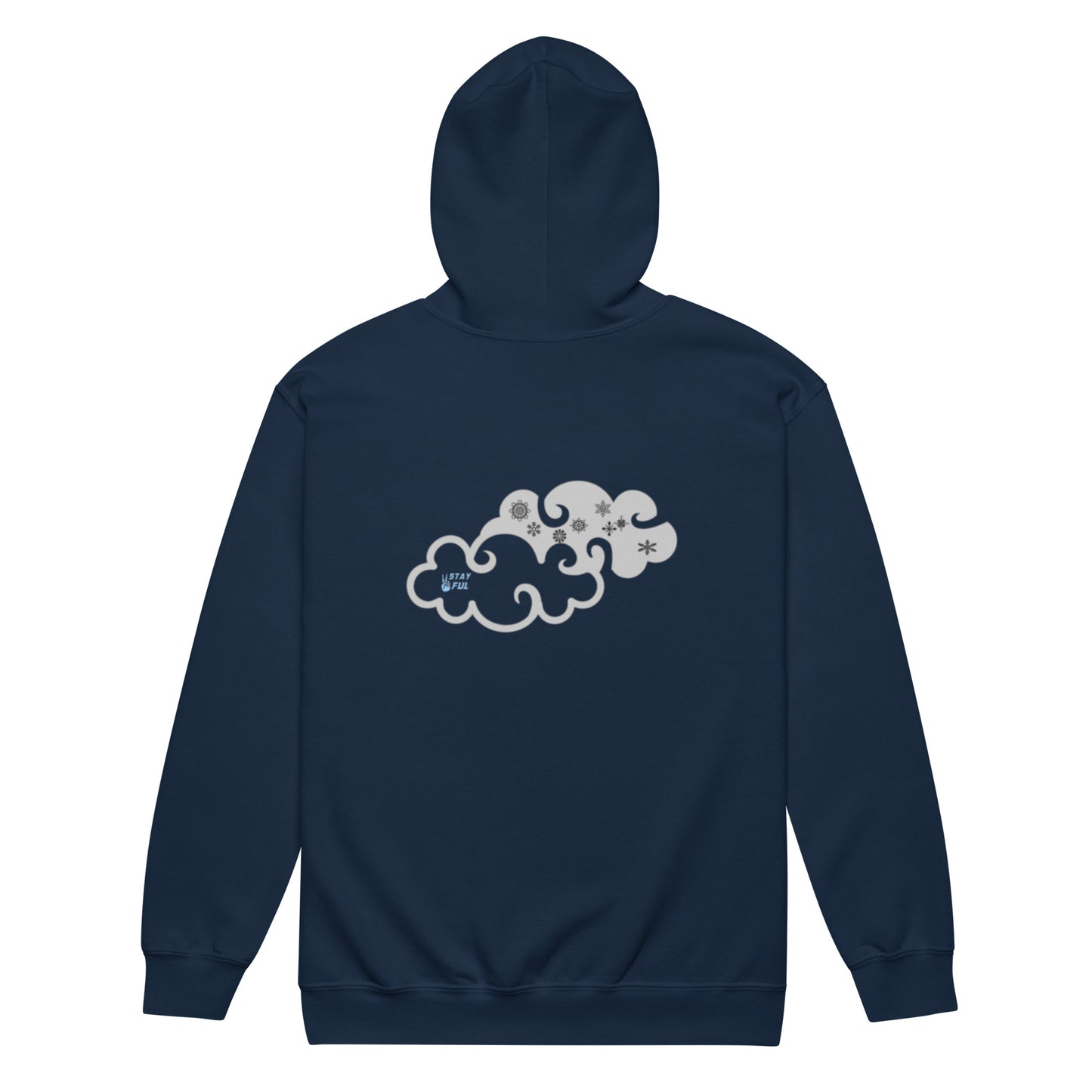 Minimalistic Snow Cloud Peace blend zip hoodie unisex