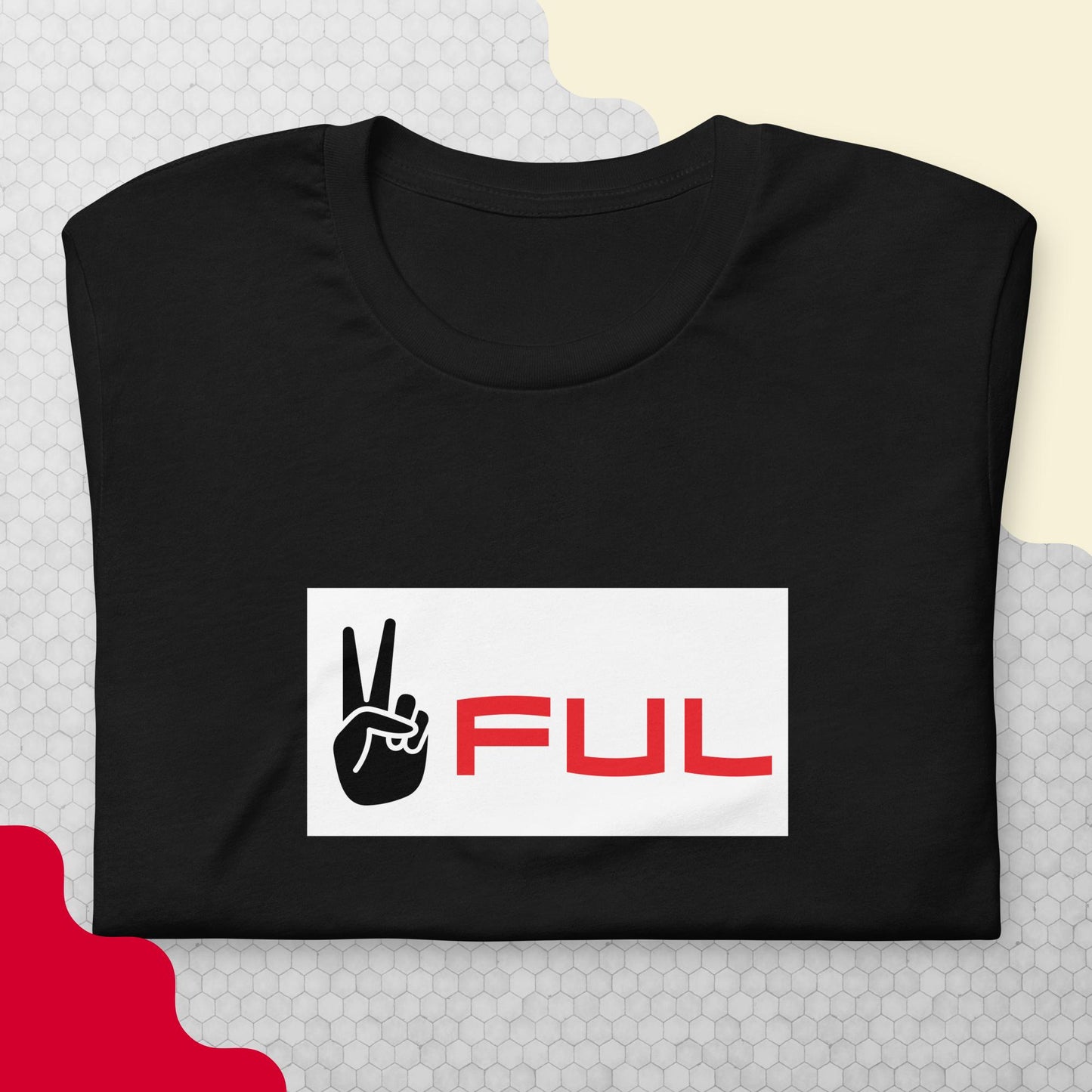 ✌️ful Red White and Black Shirt