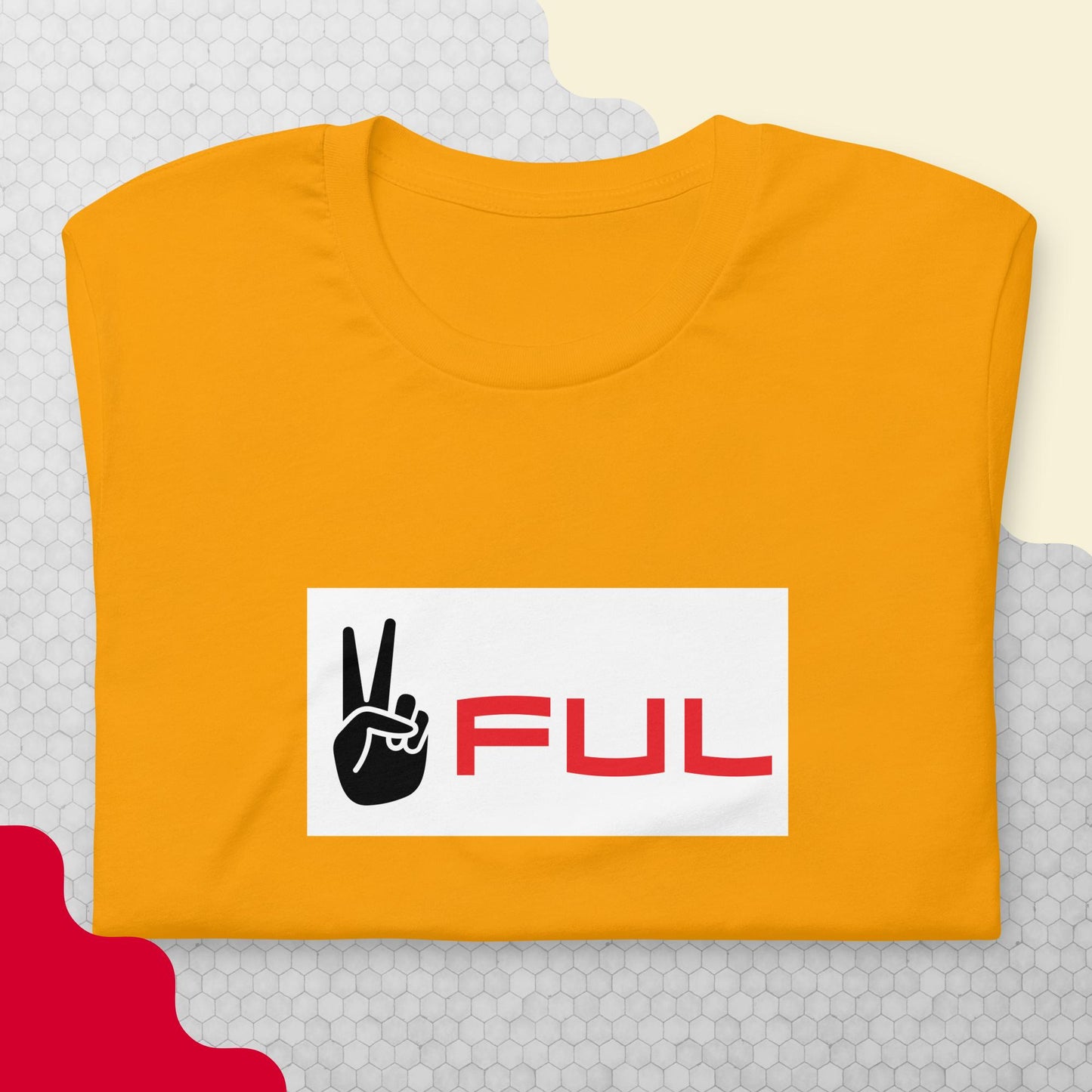 ✌️ful Red White and Black Shirt