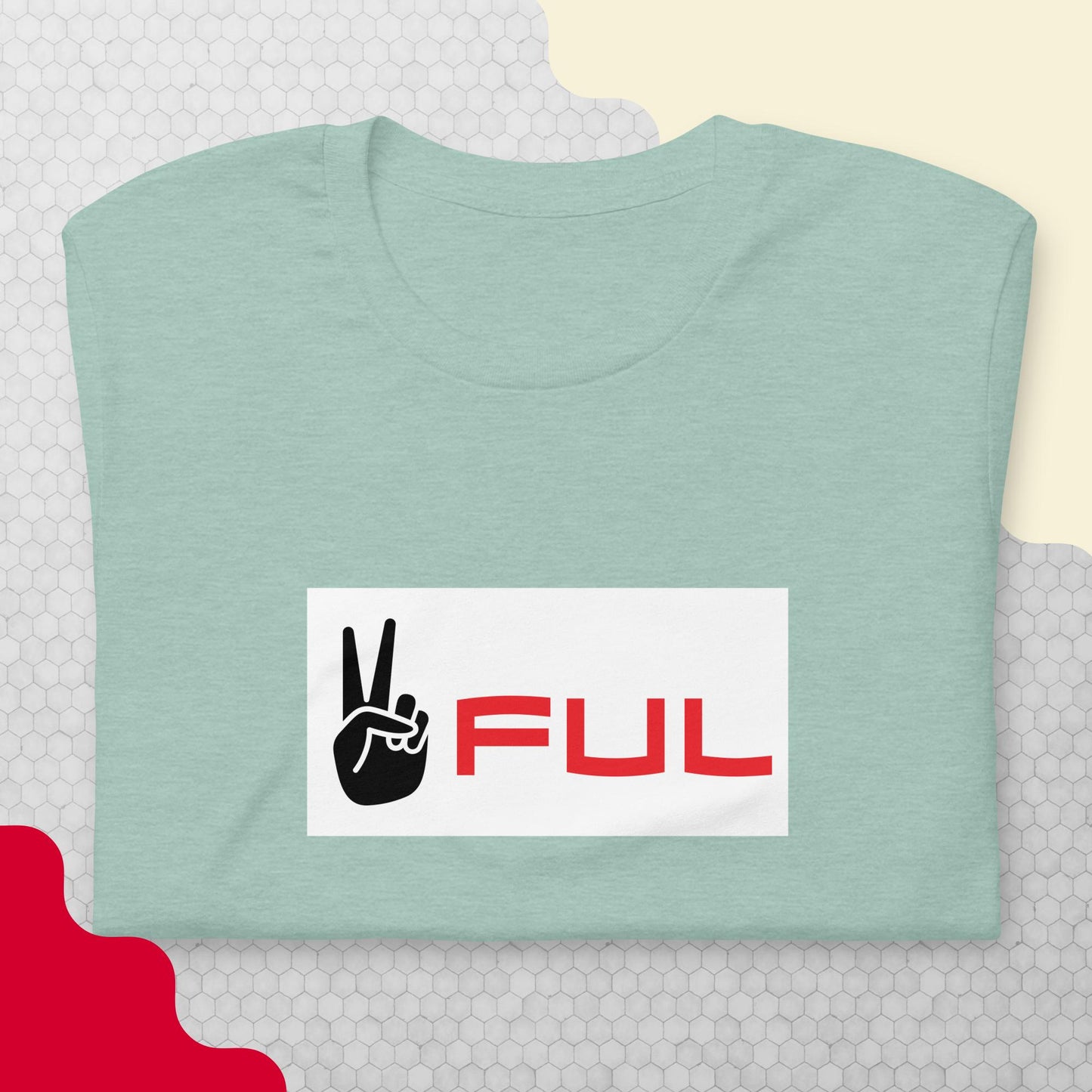 ✌️ful Red White and Black Shirt