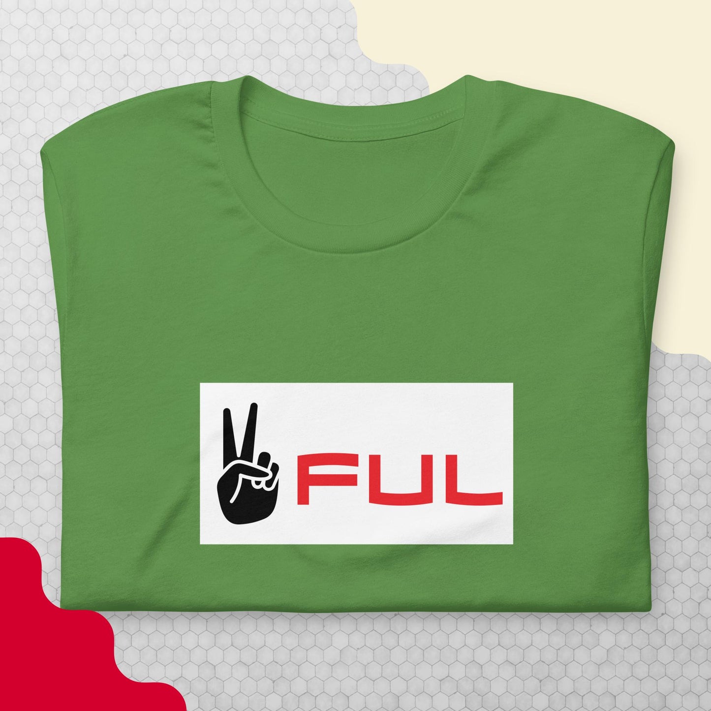 ✌️ful Red White and Black Shirt