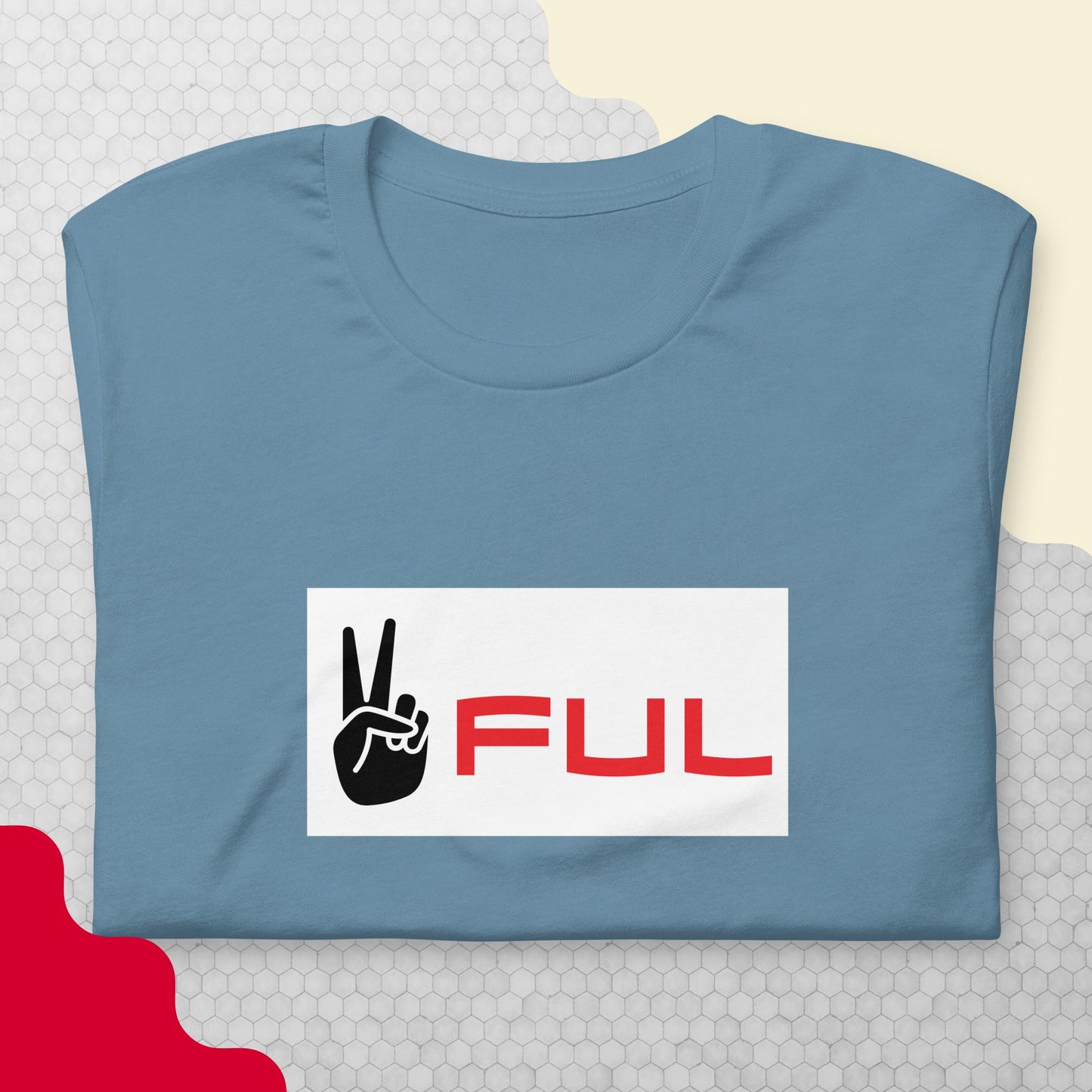 ✌️ful Red White and Black Shirt