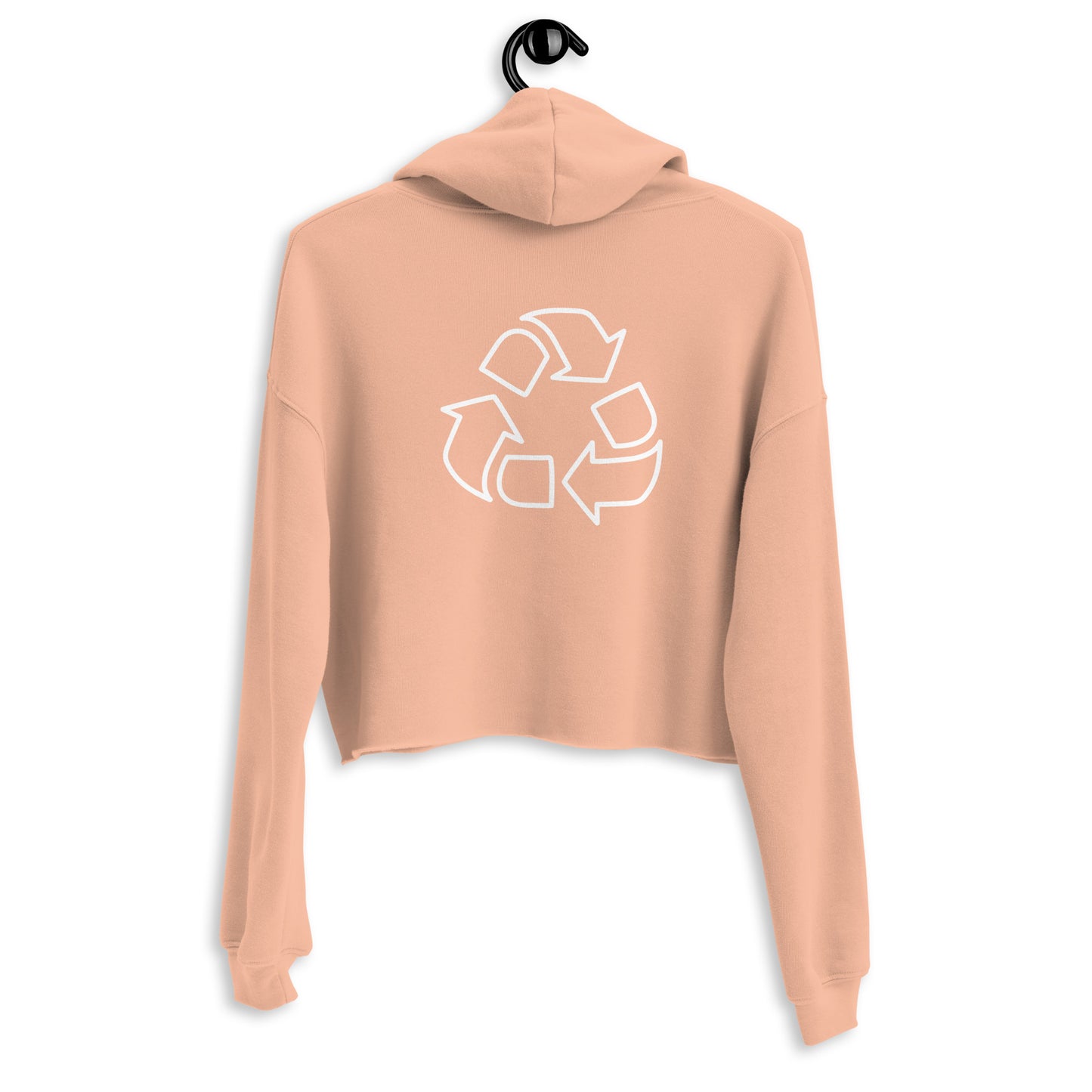 Crop Hoodie with Cursive Peaceful Logo