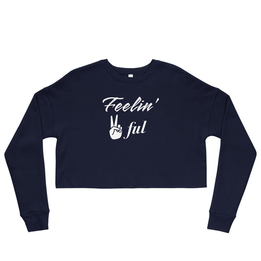 Womens  Feeling Peaceful Crop Sweatshirt S-L