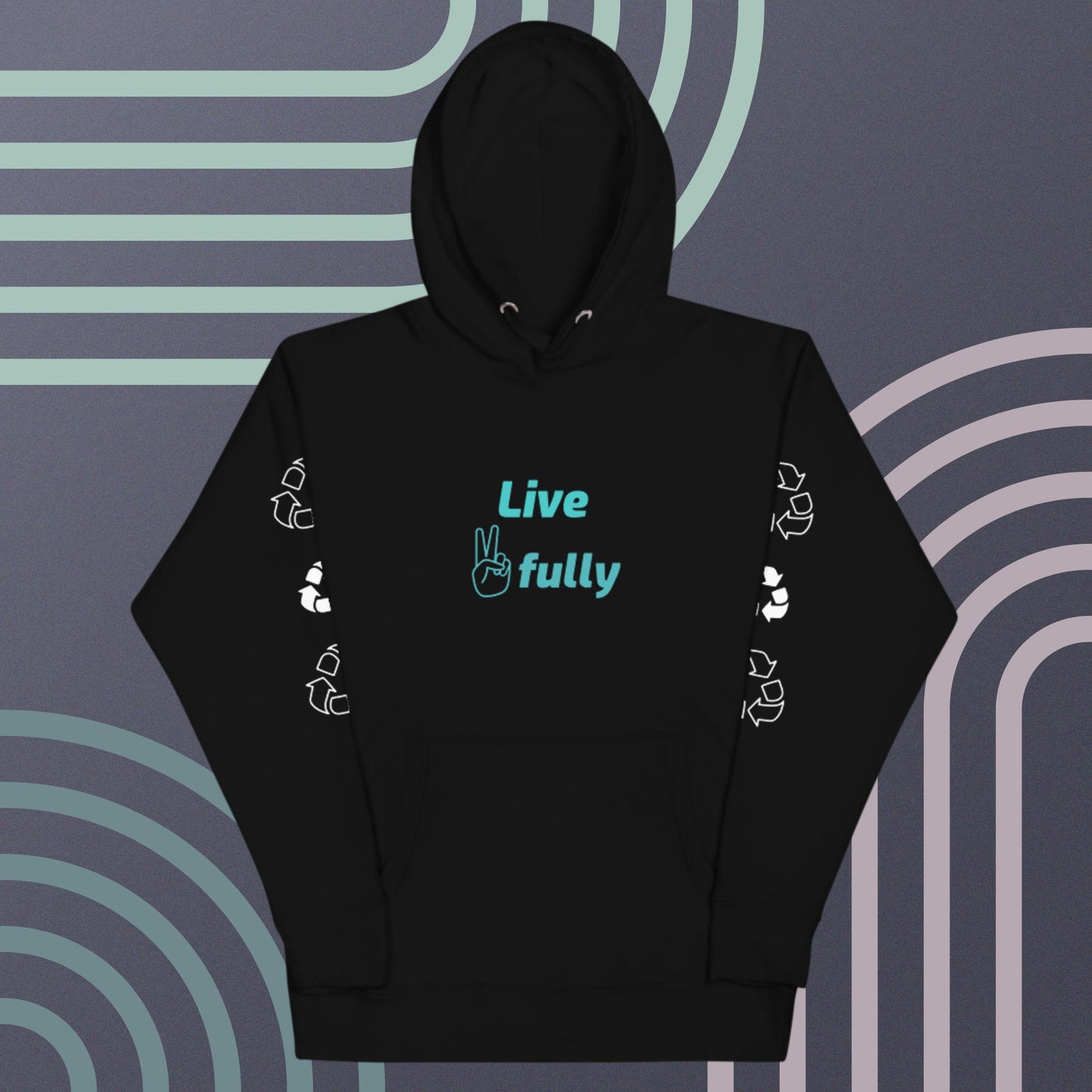 Unisex White 100% cotton sweatshirt, Assorted colors,  Long sleeve, Live Peacefully, peaceful logo