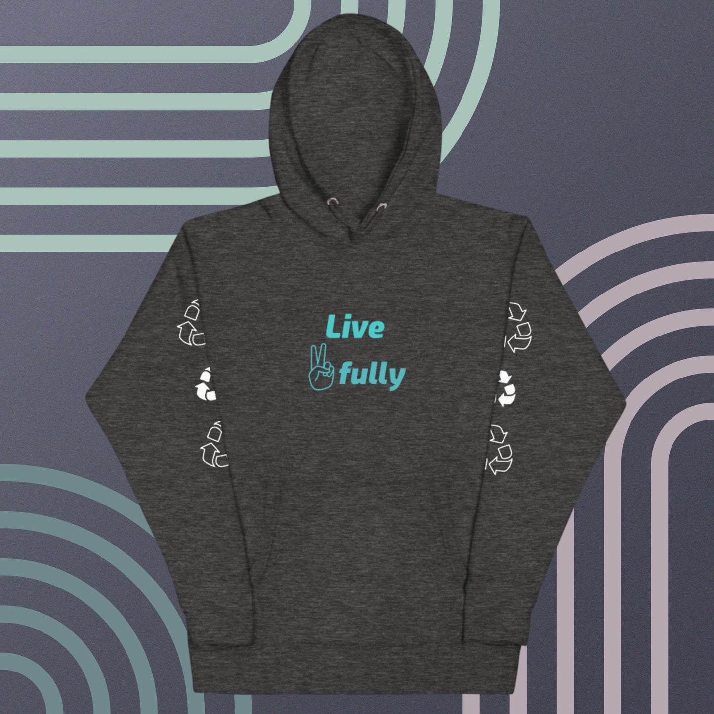 Unisex White 100% cotton sweatshirt, Assorted colors,  Long sleeve, Live Peacefully, peaceful logo