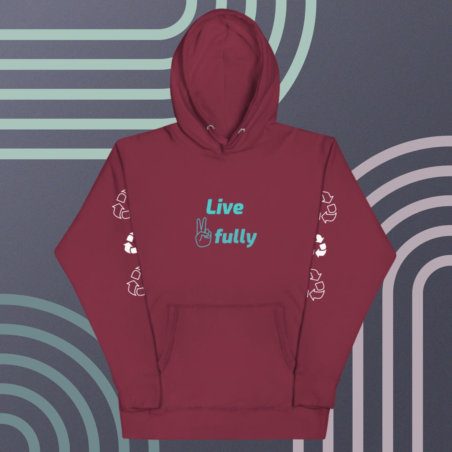 Unisex White 100% cotton sweatshirt, Assorted colors,  Long sleeve, Live Peacefully, peaceful logo