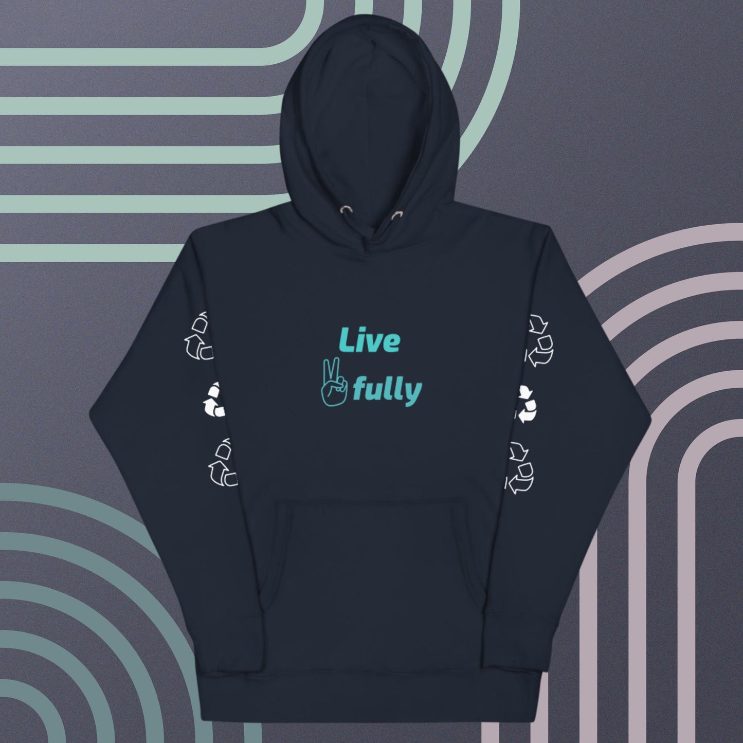 Unisex White 100% cotton sweatshirt, Assorted colors,  Long sleeve, Live Peacefully, peaceful logo