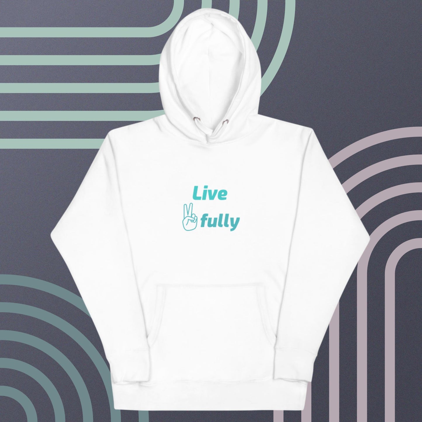 Unisex White 100% cotton sweatshirt, Assorted colors,  Long sleeve, Live Peacefully, peaceful logo