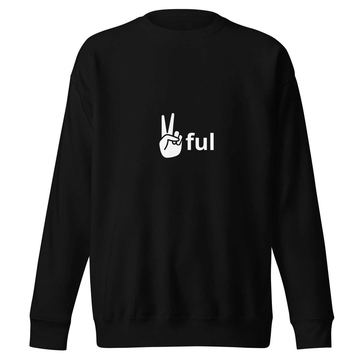 Unisex Premium Sweatshirt Black Long Sleeve, Assorted Colors, Peaceful logo, S-3Xl