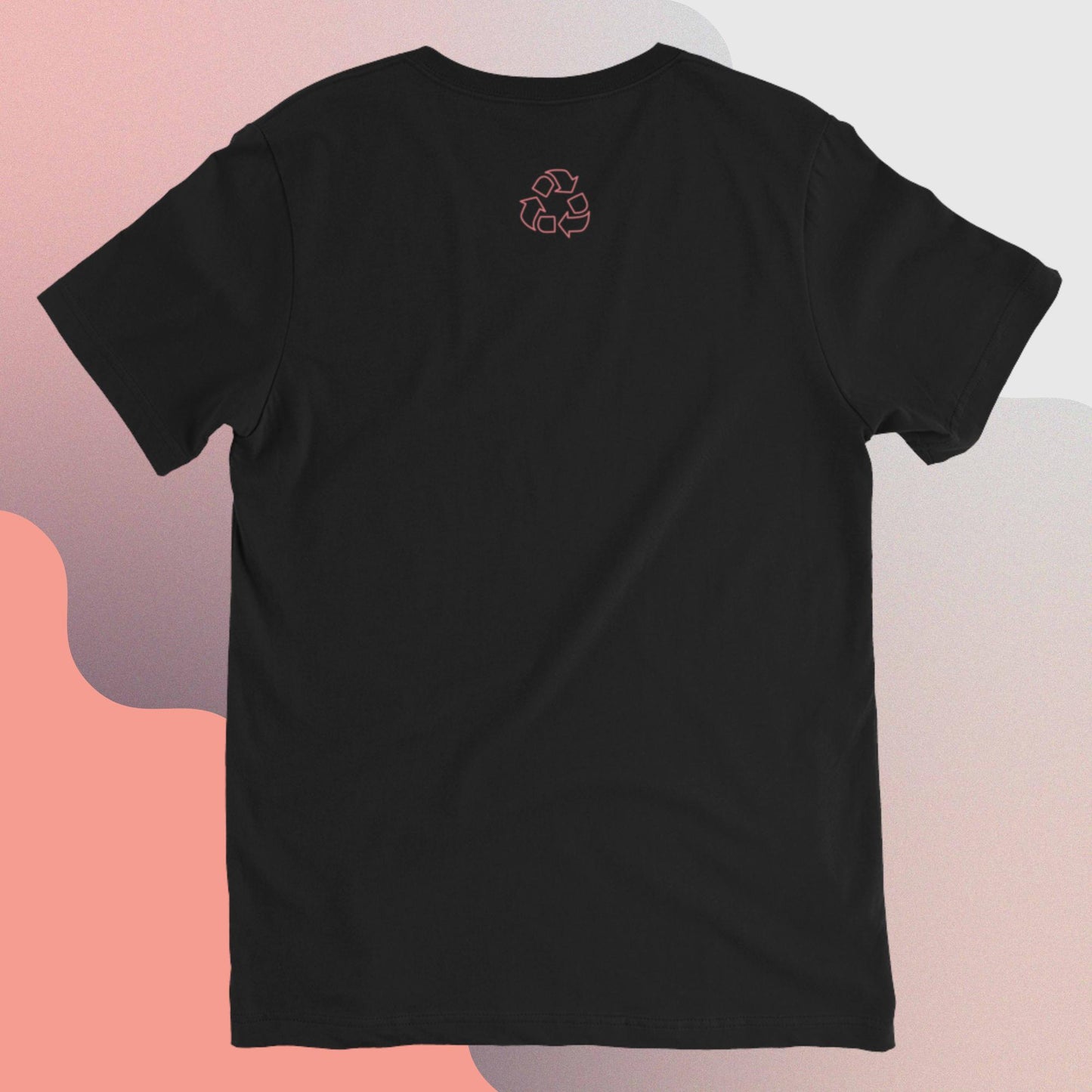 Short Sleeve V-Neck Peaceful Pink T-Shirt S-2XL